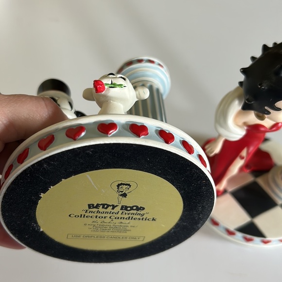 Betty Boop Enchanted Evening Candlesticks Danbury Mint Pudgy Bimbo - Picture 5 of 7